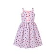 thumbnail image 1 of Robe Fille Violet Clair à Carreaux Fraise Sans Manches 6 Ans, 1 of 6