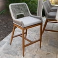 thumbnail image 2 of PURPLE LEAF Counter Height Outdoor Bar Stools Set of 2, Rattan Woven Aluminum Boho Style with Back and Cushion, All-Weather, for Garden, Kitchen Island, Patio, 2 of 8