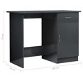thumbnail image 4 of vidaXL Desk High Gloss Grey 100x50x76 cm Engineered Wood, 4 of 6