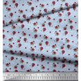 thumbnail image 2 of Soimoi Blue Velvet Fabric Maze & Rose Floral Decor Fabric Printed Yard 58 Inch Wide, 2 of 6