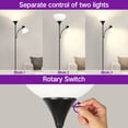 thumbnail image 3 of OUTON 71" Torchiere Floor Lamp with Reading Side Light, 3 Color Temperature Modern LED Standing Light for Living Room, Black, 3 of 8