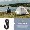 thumbnail image 2 of Dosaele 10 Pcs Pom Plastic Outdoor Hooks Canopy Tent Question Mark Light Ground Nail Wind Rope Connection Pom9 10pcs (black) up, 2 of 6