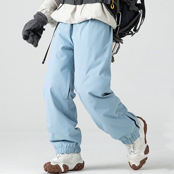 Snow Suits for Women Mens Waterproof Outdoor Pants Winter Warm Insulated Straight Leg Ski Snow Pants with Pockets Blue S