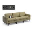 thumbnail image 1 of Costway Canapé Modulaire 3 Places avec Prises USB et Pochette de Rangement Latérale Vert, 1 of 10
