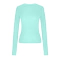 thumbnail image 5 of Timegard Hauts de Sortie pour Femmes Col Ras du Cou Manches Longues Ajusté Blouse Unie Décontractée Confortable T-Shirt Hauts, 5 of 5