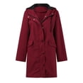 thumbnail image 1 of Baberdicy Plus Size Tops Rain Jacket Women's Breathable Large Sizes Raincoat Black Softshell Jacket Yellow Outdoor Jacket Transition Jacket Lightweight Jacket with Hood for Spring Autumn Hik Red, 1 of 6