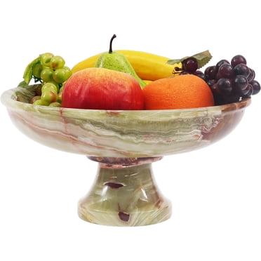 Radicaln Marble Fruit Bowl Green Onyx 10 inch Handmade Fruit and Vegetable Storage For Kitchen -Dish