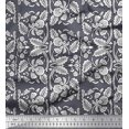 thumbnail image 1 of Soimoi Rayon Crepe Fabric Leaves & Floral Block Fabric Prints by Yard 46 Inch Wide, 1 of 3
