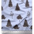 thumbnail image 1 of Soimoi Blue Moss Georgette Fabric Stencil Tree Decor Fabric Printed Yard 42 Inch Wide, 1 of 3