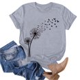 thumbnail image 1 of Babysbule Liquidation de Hauts pour Femmes T-shirt à Col Rond de Mode pour Femmes à Manches Courtes Imprimé Pissenlit T-shirt Décontracté Ample Hauts, 1 of 4