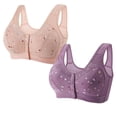 thumbnail image 1 of Timegard 2pc Bras for Women Plus Size Comfy Convenient Front Closure Bras Full Coverage Seniors Bralette, 1 of 2