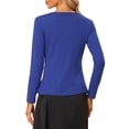 thumbnail image 3 of INSPIRE CHIC Women's Dressy Cardigan Sweaters Tie Front Draped Ruffle Knit Cardigans L Royal Blue, 3 of 6