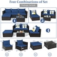 thumbnail image 2 of Costway Ensemble de Mobilier de Terrasse en Rotin 5 Pcs Sectionnel Canapé de Conversation avec Table à Café Bleu Marine, 2 of 10