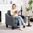 thumbnail image 2 of HOMCOM Armchair, Linen Accent Chair with Pocket Spring, Charcoal Grey, 2 of 10
