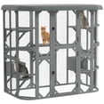 thumbnail image 1 of PawHut Enclos Extérieur pour Chat Catio, Maison pour Chat en Bois de 71 Pouces avec 2 Condos, 1 of 10