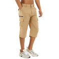 thumbnail image 1 of EOYWHK Capri Cargo Shorts for Men with Multi-Pockets,Relaxed Fit Breathable Summer Athletic Pants,Solid Color Hiking Running Shorts, 1 of 7