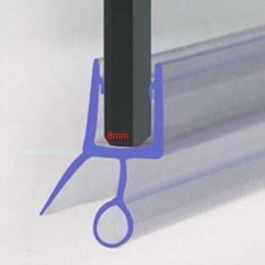 Bgsha Joint d'Étanchéité de Porte en Verre pour Douche Sans Cadre, Joint Inférieur de Porte de Douche, Balayage de Porte de Douche, Bande d'Étanchéité d'Écran de Douche en Caoutchouc Plastique pour Porte de Bain en Verre Courbée/plate de 6mm/8mm/10mm/12mm d'Épaisseur, 2 Pcs