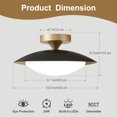 thumbnail image 2 of Dimmable Modern Mid-Century Ceiling Light, Black and Gold LED Semi Flush Mount Ceiling Light, 5CCT 2700K-6000K Lighting Fixture Ceiling Lamp with Gla, 2 of 9