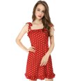 thumbnail image 1 of INSPIRE CHIC Robe Courte Évasée à Volants à Bretelles Spaghetti Imprimée pour Femme, 1 of 6