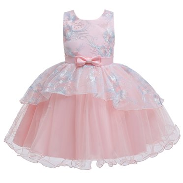 B91xZ Robe Fillette Décontractée Sans Manches Imprimée Dessin Animé, Rose 3-4 Ans