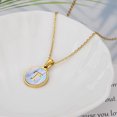 thumbnail image 1 of 26 English Letters (A-Z) Necklace For Women Titanium Steel Stainless Steel Pendant Necklace Pearl Shell Oil Drop Necklace As Gift For Wife , Daughter, Friend, 1 of 9
