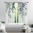 thumbnail image 1 of Eucalyptus Leaves Sheer Curtains 63 Inches Long 2 Panels Set, Green Semi Sheer Curtains Light Filtering, Spring Summer Soft Drapes for Bedroom Living Room Dining Room Window, 52" X 63", 1 of 5