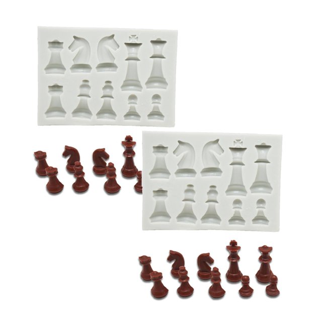 Oleegame 2PC Cookie Mold DIY Baking Mold Chess Cake Decorative Silicone Mold White