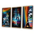 thumbnail image 3 of Designart "Contemporary Rainbow Eiffel Tower in Paris II" City Paris Framed Wall Art Set Of 3 - Multicolor Paris Frame Gallery Wall Set For Home Decor, 3 of 6