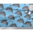 thumbnail image 2 of Soimoi Cotton Cambric Fabric Tree,Rabbit & Reindeer Animal Printed Fabric 1 Yard 56 Inch Wide, 2 of 3