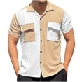 thumbnail image 1 of Mefallenssiah Hommes Hauts, Clairière Hommes Revers Chemise à Manches Courtes Col Rabattable Chemisier, 1 of 1