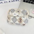 thumbnail image 1 of Cute Cartoon Floral Quilted Coin Purse Mini Canvas Wallet Multi-Functional Storage Bag Women Makeup Lipstick Bags Jewelry Packing Bag, 1 of 4