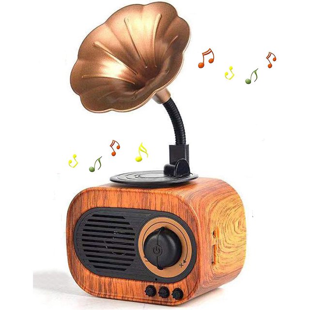 XIHAMA Haut-Parleur de Musique Rétro Haut-Parleur Sans Fil Vintage Haut-Parleur Portable Haut-Parleur d'Extérieur Son Stéréo Puissant Haut-Parleur Rechargeable Micro Intégré Prise en Charge de la Réponse aux Appels Carte TF USB pour la Maison Fête Bureau