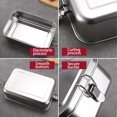 thumbnail image 3 of Dishwasher Safe Stainless Steel Food Containers, Reusable Metal Lunch Boxes with Leak Proof Lockable Clips & Airtight Silicone Ring, Eco-Friendly & Non-Toxic (6.5*4.7*2.4 Inches), 3 of 5