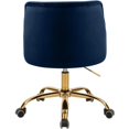 thumbnail image 4 of Meridian Furniture Arden Swivel Adjustable Navy Velvet and Gold Office Chair, 4 of 6
