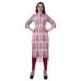 thumbnail image 2 of Moomaya Kurti en Coton à Col Mandarin pour Femmes, Longueur Genou, Imprimées, Robes Grande Taille, 2 of 6