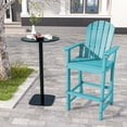 thumbnail image 2 of Costway Outdoor HDPE Bar Height Stool Patio Tall Chair Armrest Footrest All Weather Turquoise, 2 of 8