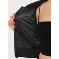 thumbnail image 5 of INSPIRE CHIC Women's Sequin Sparkle Zipper Cropped Bomber Jacket Rainbow XS, 5 of 5