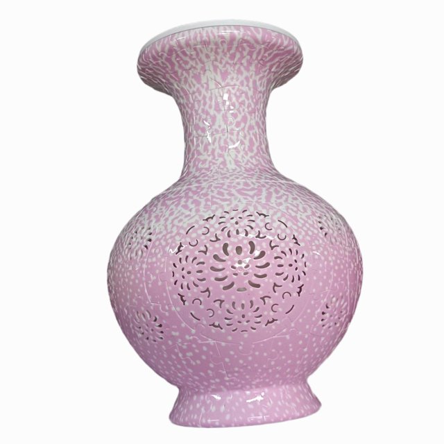 GROWTH TANK DIY 3D Puzzle Flower Vase Decorative Floral Container for Cabinet Desk Decor Pink