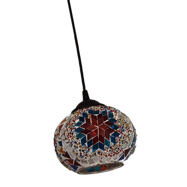 Almencla Moroccan Turkish Pendant Lamp Ceiling Light Colored Glass Fixture Lighting D
