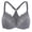 Anthracite, variant on MELENECA Female Racerback Front Closure Unlined Underwire Bra for Women Black 34E