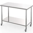 thumbnail image 2 of EDTara Stainless Steel Work Table, NSF Heavy Duty Prep Table with Adjustable Undershelf & Lockable Casters, Commercial Metal Table for Kitchen, Restaurant, Home, Hotel, Workstation, 2 of 7