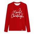 thumbnail image 4 of Timegard Womens Tops Merry Christmas Print Long Sleeve Crewneck Pullover Casual Loose Comfy Tops Fall, 4 of 4