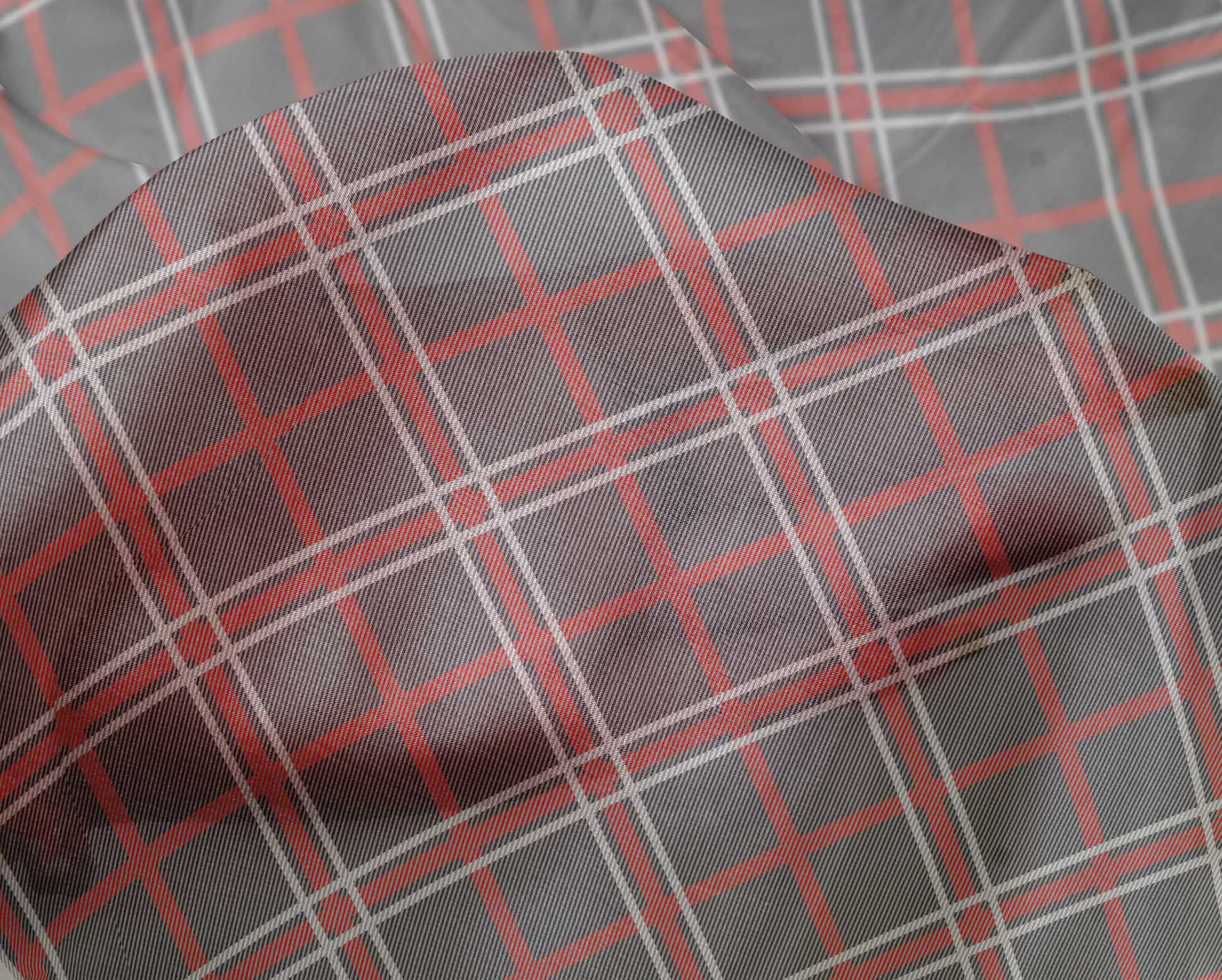 oneOone Silk Tabby Fabric Tartan Check Print Fabric By The Yard 42 Inch Wide