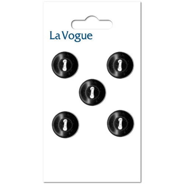 LA VOGUE bouton à 2 trous, noir, 13 mm (0.51 in)