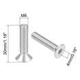 thumbnail image 2 of Unique Bargains M6x30mm Flat Head Machine Screws Inner Hex Screw 304 Stainless Steel Fasteners Bolts 20 Pcs, 2 of 3