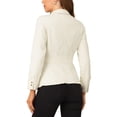 thumbnail image 3 of INSPIRE CHIC Women's Notched Lapel Long Sleeve Button Denim Jacket with Pockets S Apricot, 3 of 6