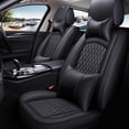 thumbnail image 1 of Maidao Car Seat Covers Leather Full Set for Buick for Lucerne 2006-2011 5 Seats Compatible Airbag Waterproof Front Rear Cushion Protector with Headrest Black, 1 of 8