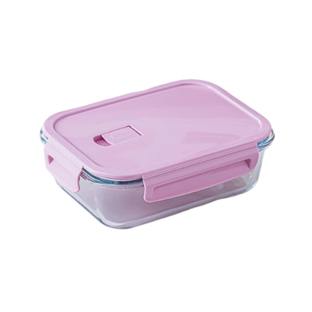 fheaev Glass Bento Box Can Be Microwave Oven Students Heated Lunch Box Office Fresh-keeping Box