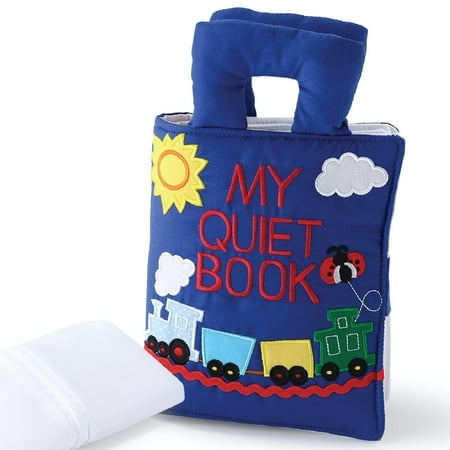 The Peanutshell Livre Calme pour Tout-Petits / Jouet de Voyage et Livre d'Activités Éducatif / Trousse de Toilette Incluse