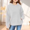 thumbnail image 2 of FAOWME Child Solid Color Hooded Silk Checked Tops Coat White 5-6 Years, 2 of 4